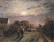 Jean Charles Cazin Sunday Evening in a Miner-s Village oil painting on canvas